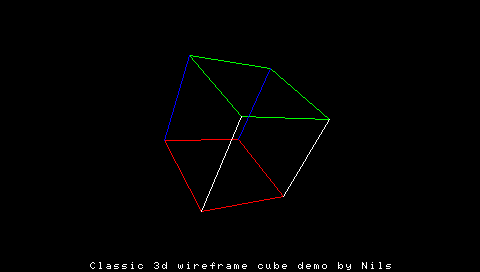 3d wireframe cube demo